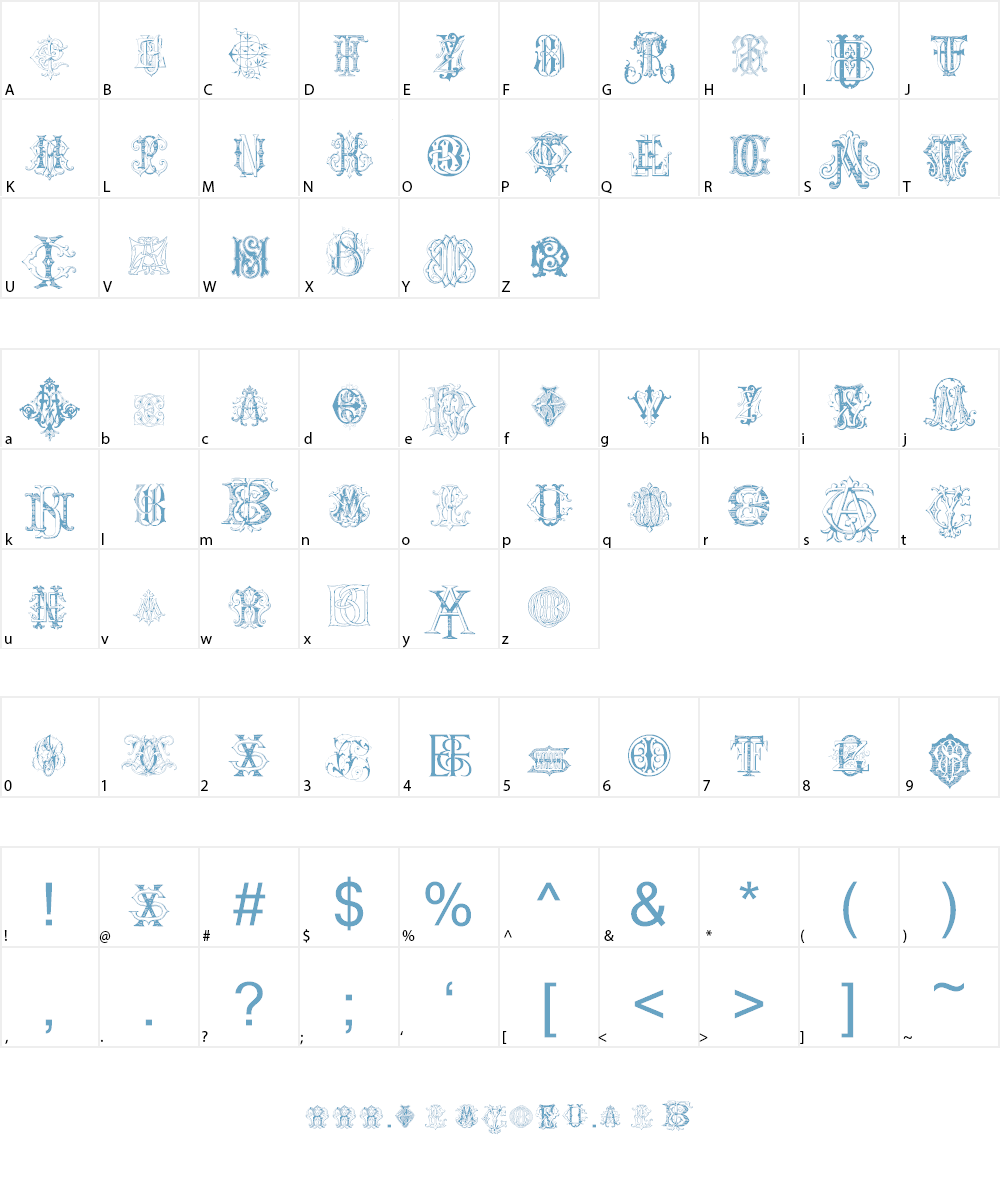 Intellecta Monograms Random Sam Font Character